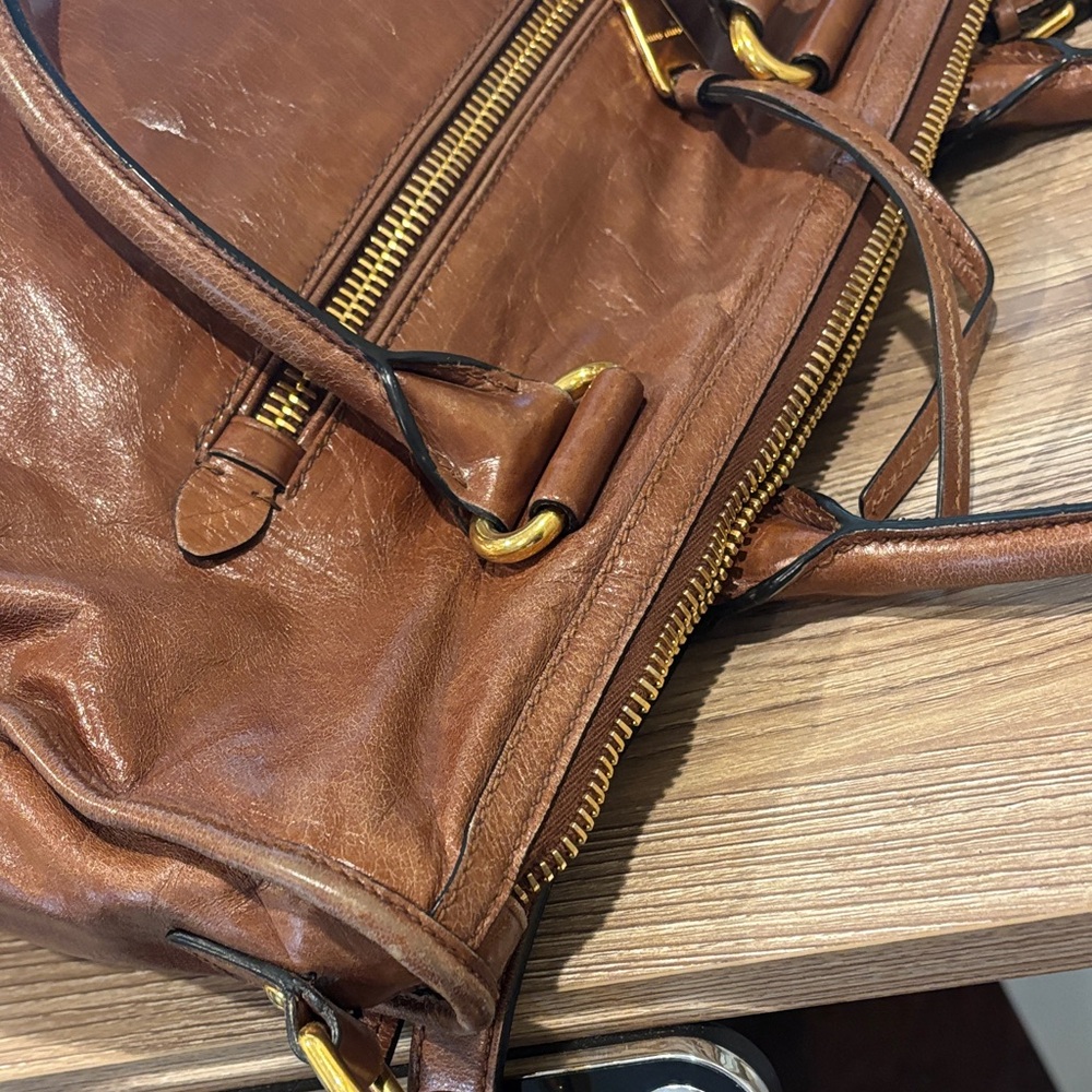 Miu Miu Rich Brown Leather Satchel - Picture 9 of 16